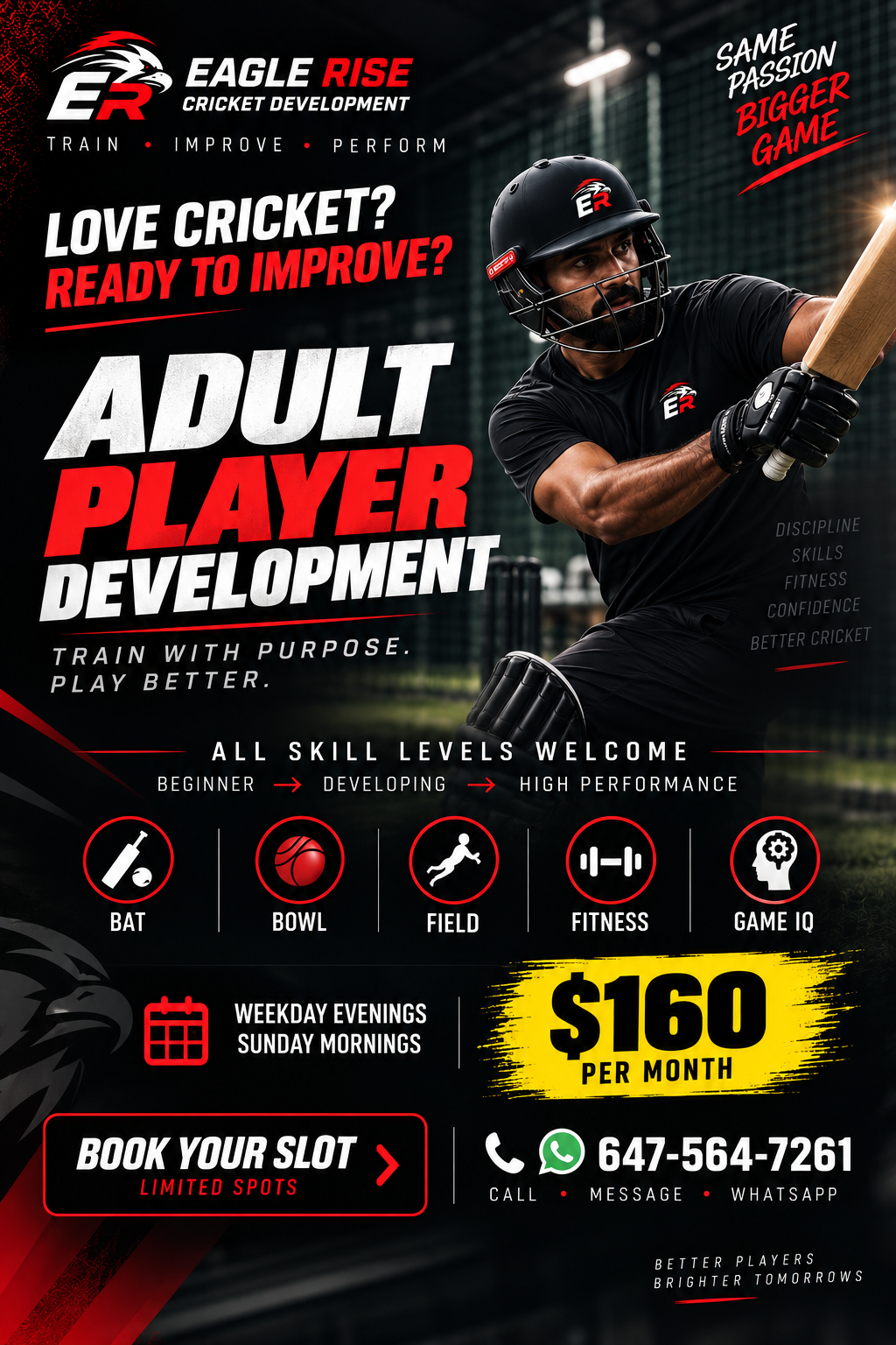 Adult Player cricket program